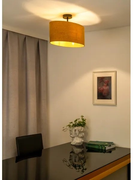 Duolla - Lampadario a plafone OVAL 1xE27/15W/230V marrone