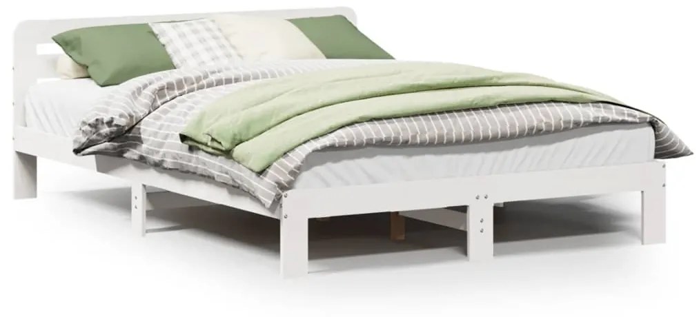 Letto senza materasso bianco 160x200 cm legno massello di pino