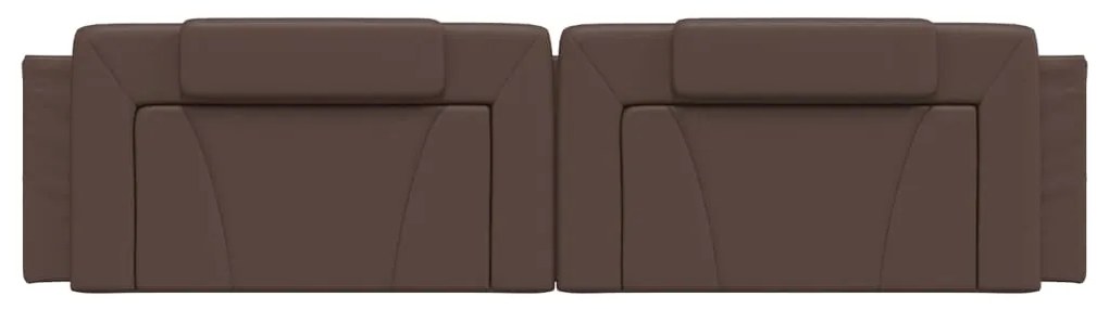 Cuscino testiera marrone 200 cm in similpelle
