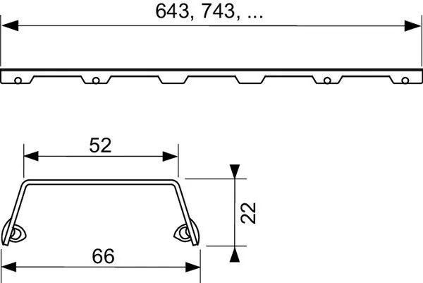 Tece TECEdrainline 601282 griglia lineare design steel II 1200 mm in acciaio inox lucido