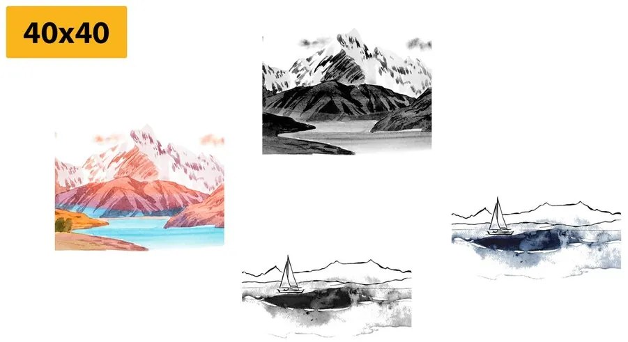 Set di quadri – Paesaggio magico in stile pittura