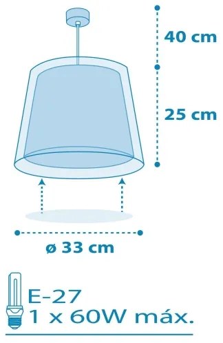 Dalber 81192T - Lampadario per bambini LIGHT FEELING 1xE27/60W/230V