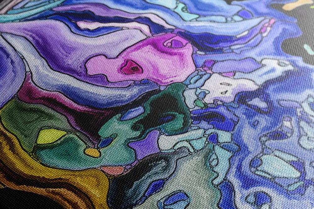 Stampa su tela – Silhouette colorata di volto femminile