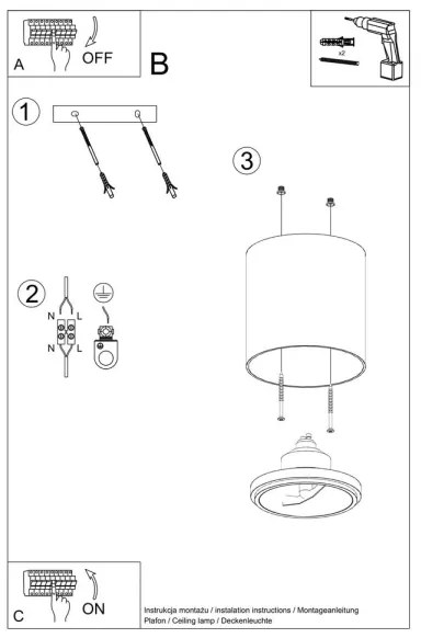 Sollux SL.0697 - Faretto TIUBE 1xGU10-AR111/10W/230V