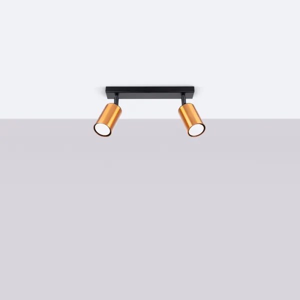 Sollux SL.1375 - Faretto WINX 2xGU10/10W/230V nero/rame