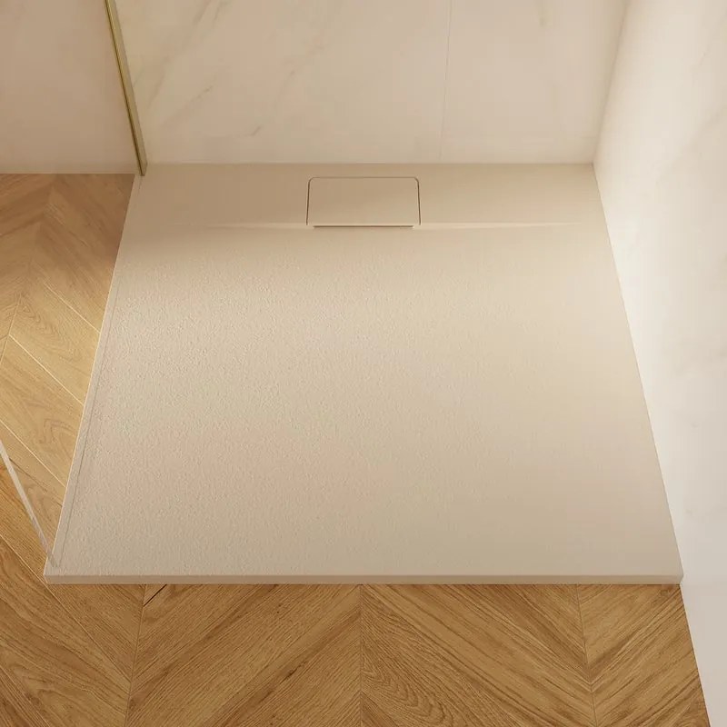 Piatto doccia SENSEA in composito minerale di resina gelificata Neo beige L 100 x L 100 x H 2.7 cm opaco