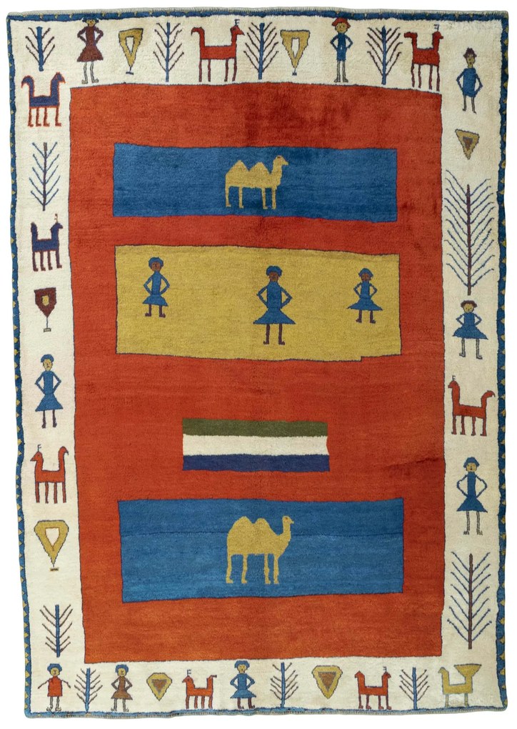 Gabbeh Tappeto persiano 220x310 Rosso (Iran) Annodato A Mano
