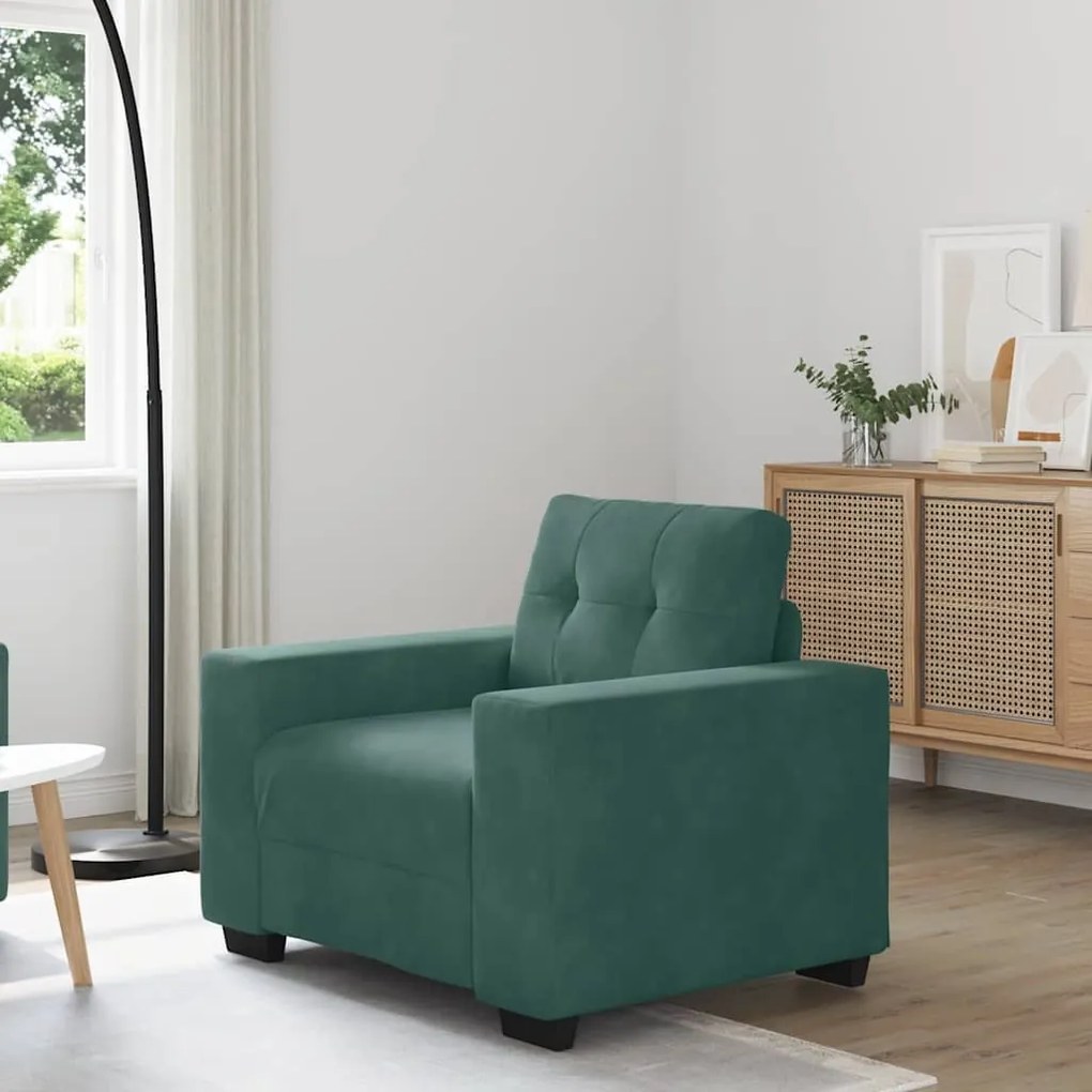 Divano Sedia Verde Scuro 60 Cm Velluto /