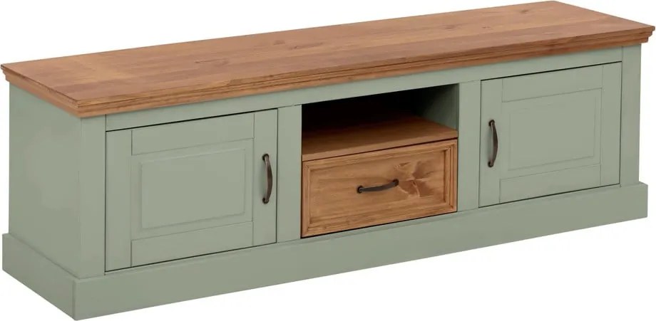 Mobile TV verde chiaro in legno di pino 160x50 cm Selma - Støraa