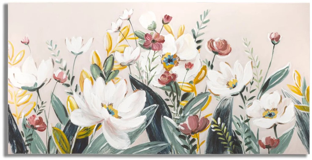 Dipinto Florville su Tela 60x2,8x120 cm - Esplosione di Colori per la Tua Casa