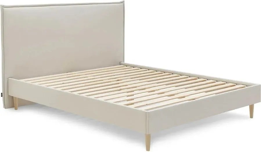 Letto matrimoniale imbottito beige con griglia 160x200 cm Sary - Bobochic Paris