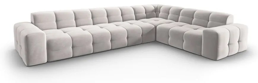 Divano angolare in velluto grigio chiaro (angolo destro) Kendal - Micadoni Home