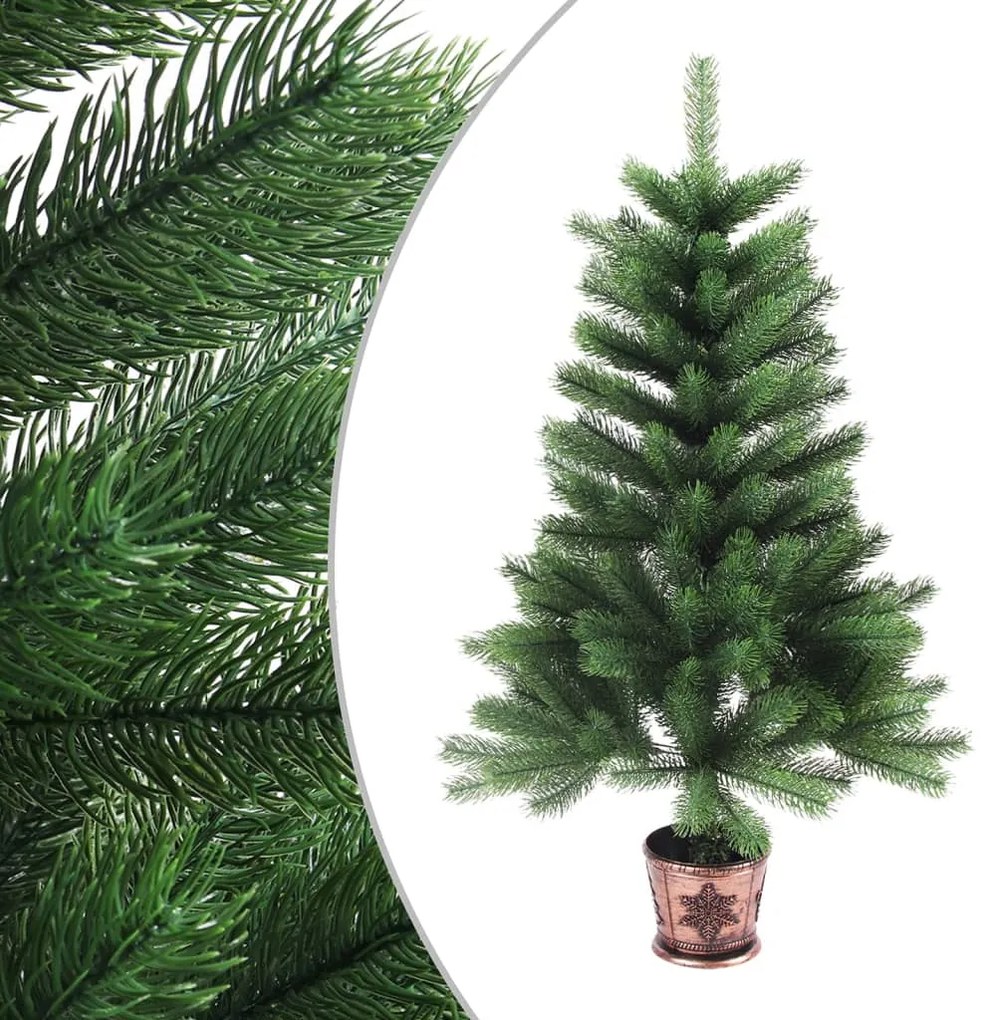 Albero di Natale Artificiale Realistico con Punte Verde, 90 cm