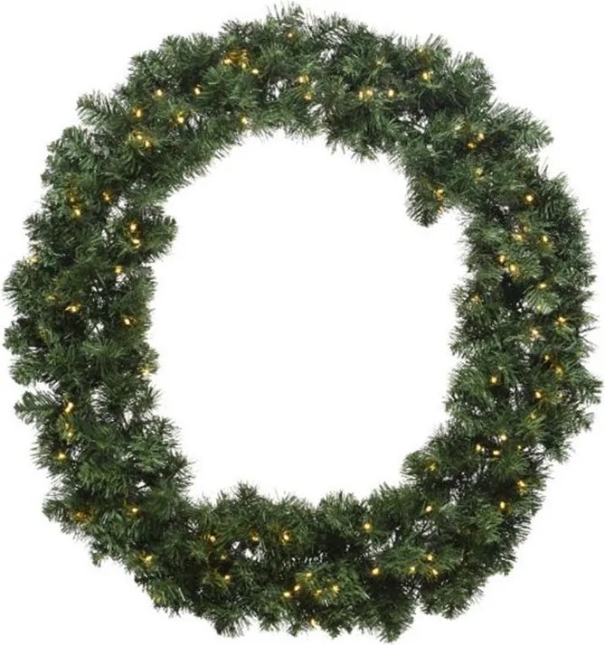 Ghirlanda decorativa natalizia corona Led calda verde