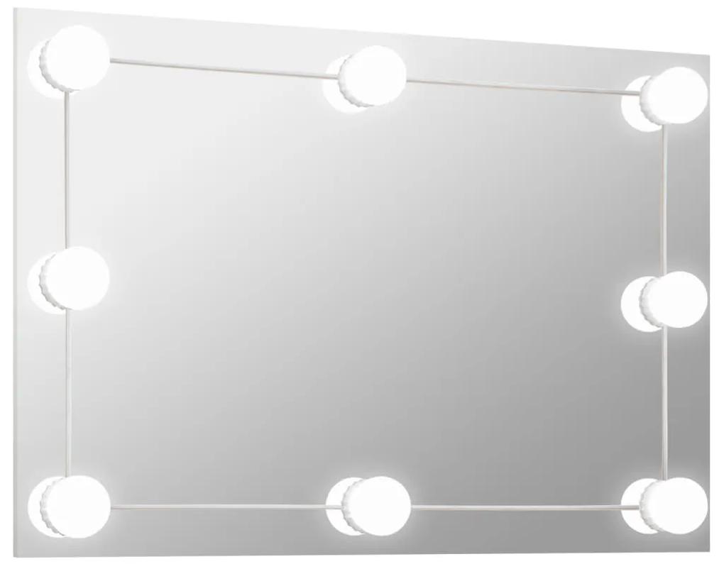 Specchio da Parete Rettangolare con Luci LED in Vetro