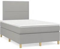 Letto a Molle Materasso e LED Grigio Chiaro 120x190 cm Tessuto 3270239