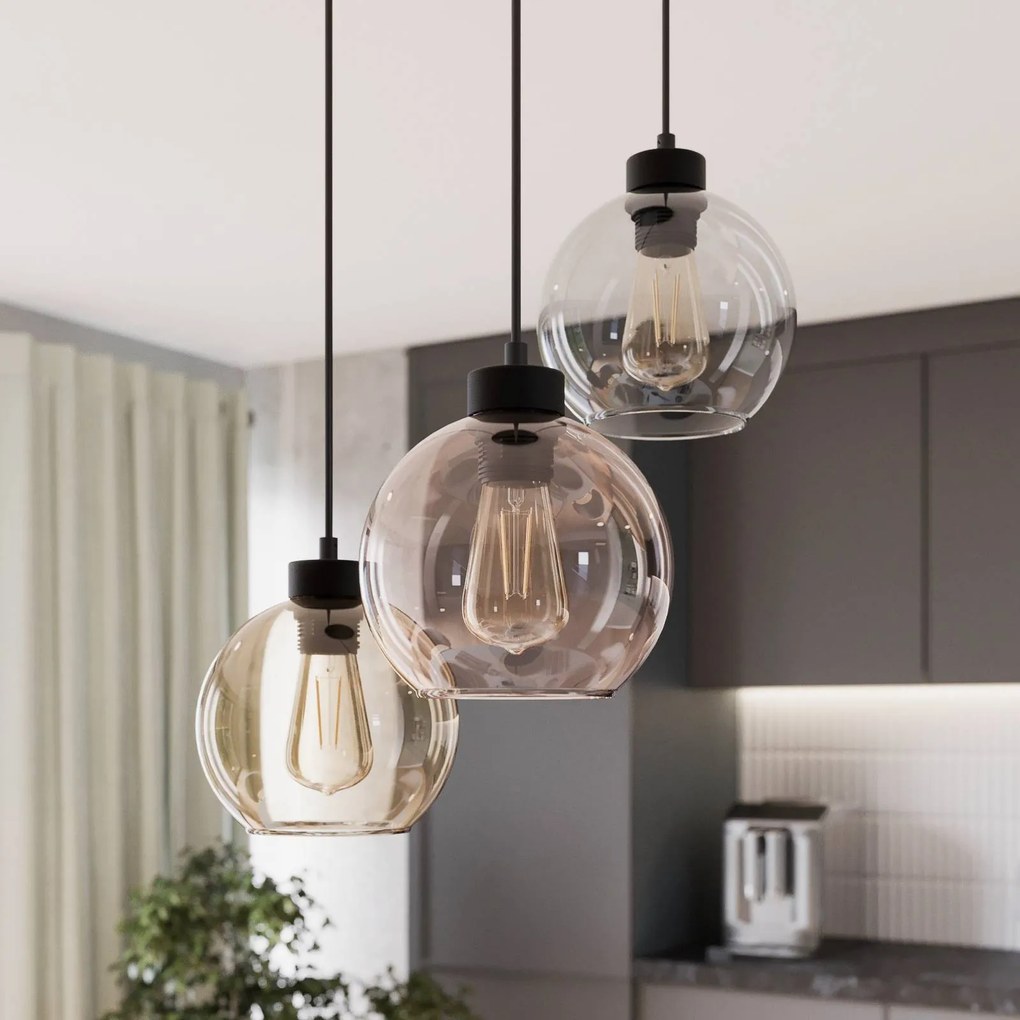 Lampada a sospensione in vetro Cubus TK Lighting, dimmerabile, Chiaro / Trasparente, Soggiorno / Sala da pranzo, Vetro, Moderno, Lampada a sospensione