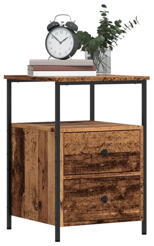 Comodino Legno Antico 34x35,5x50 Cm İn Legno Multistrato /