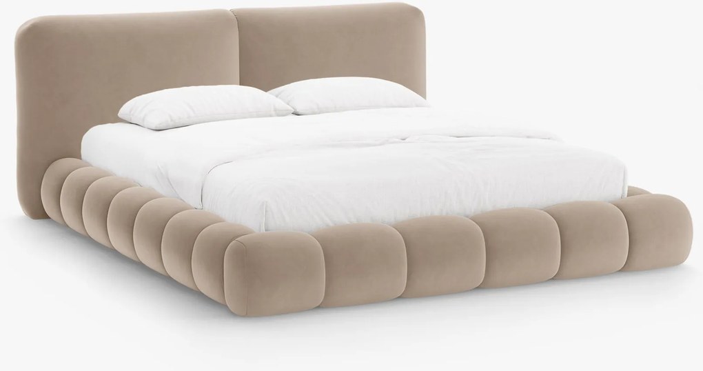 Letto imbottito Solange con contenitore in velluto Magic Velvet – 140x200 cm