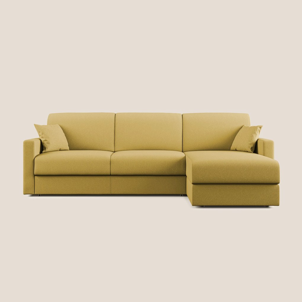 Chris Divano letto angolare 5 posti in tessuto impermeabile T13 giallo