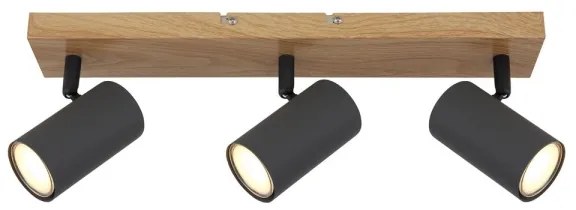 Globo 57911-3G - Faretto ROBBY 3xGU10/35W/230V grigio/marrone