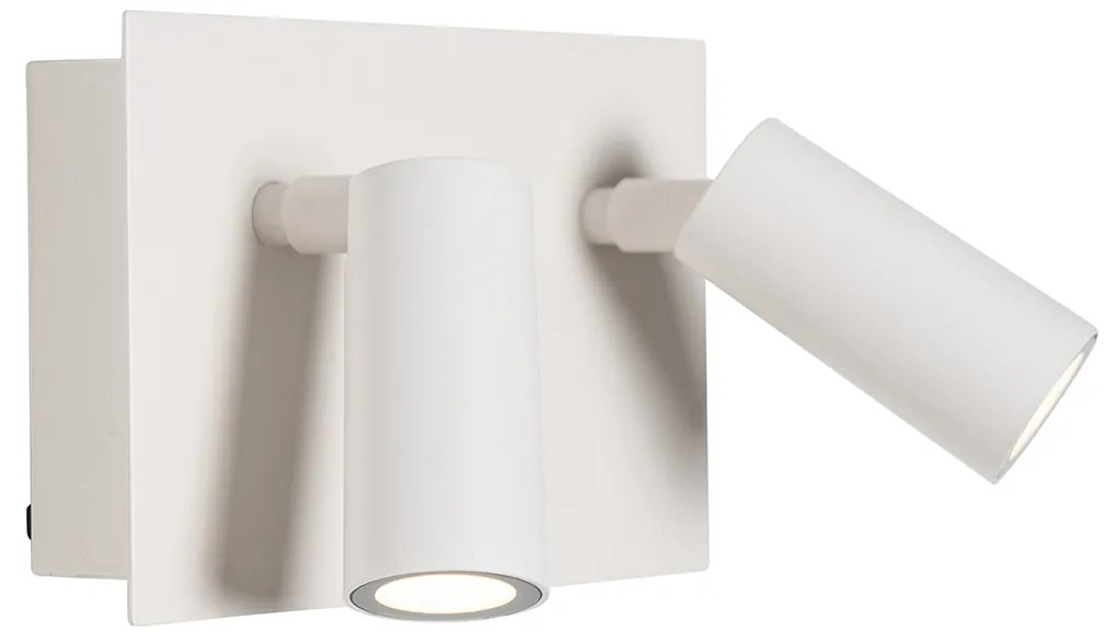 Lampada da parete per esterni bianca con LED 2 luci sensore di movimento - Simon