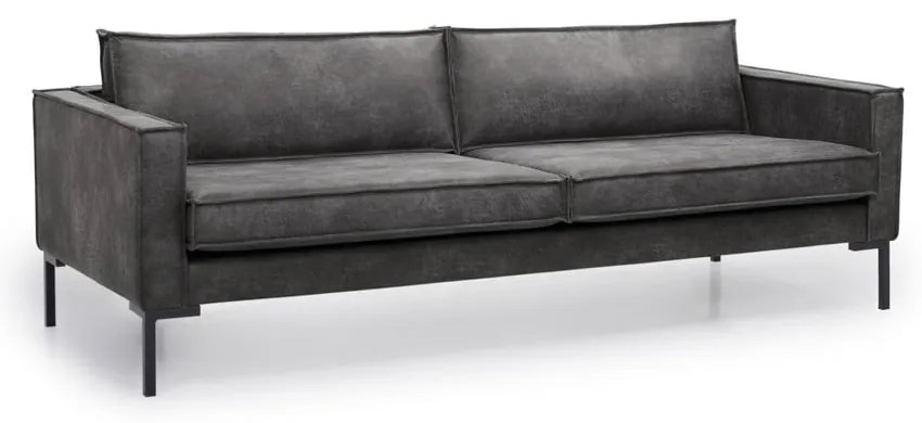 Divano in similpelle grigio scuro 216 cm Rate - Scandic