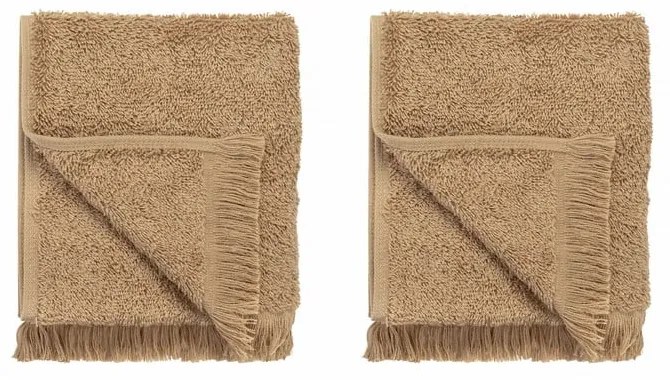 Set di 2 asciugamani in cotone marrone chiaro 30x50 cm Frino - Blomus