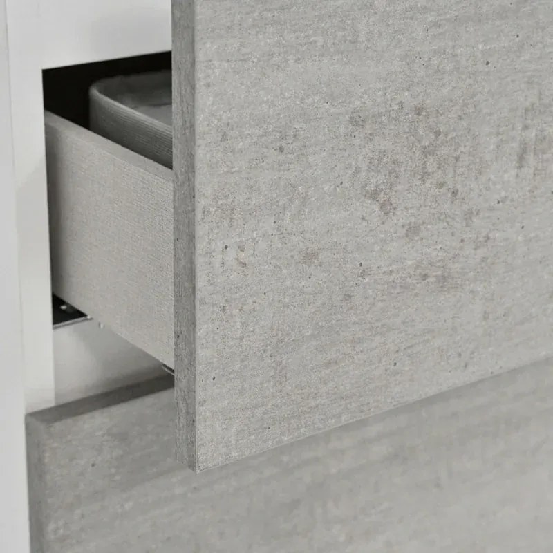 Mobile bagno sospeso 60 cm Duble grigio industrial con lavabo e specchio