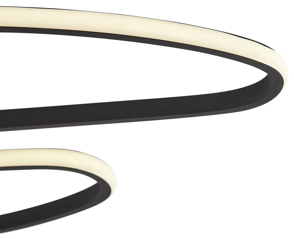 Plafoniera di design nero opaco 65 cm dimmerabile a 3 livelli 2 luci - Pepe