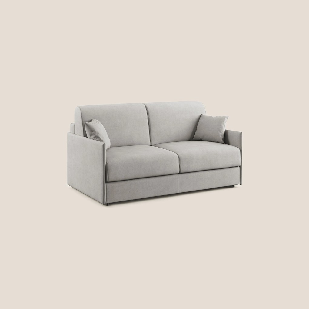 Evans Divano letto in morbido tessuto impermeabile T02 grigio_chiaro 169 cm (mat. 140x197)