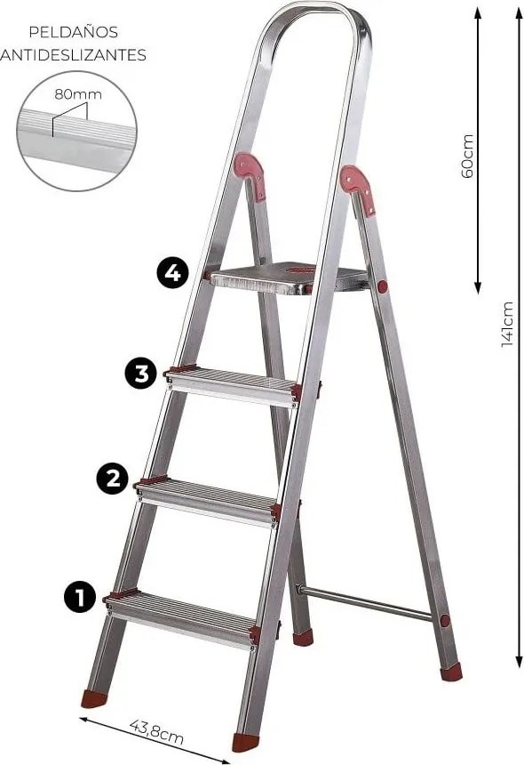Gradini in metallo 141 cm Unica - Rolser