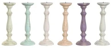 Candelabro Home ESPRIT Metallo Legno di mango Shabby Chic 12 x 12 x 34 cm