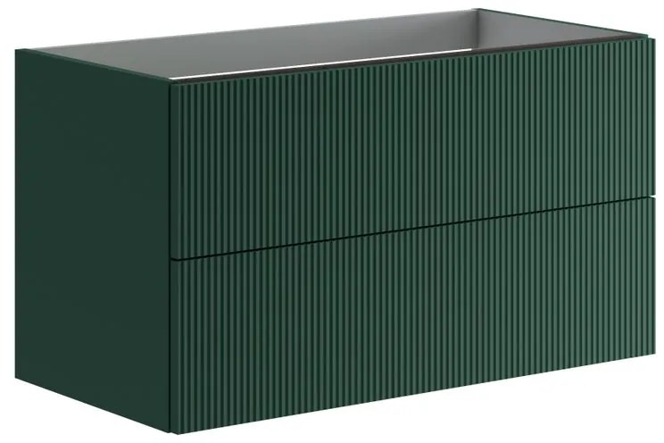 Mobile da bagno sotto lavabo Opera verde laccato opaco L 89.5 x H 50 x P 45.5 cm 2 cassetti, lavabo non incluso