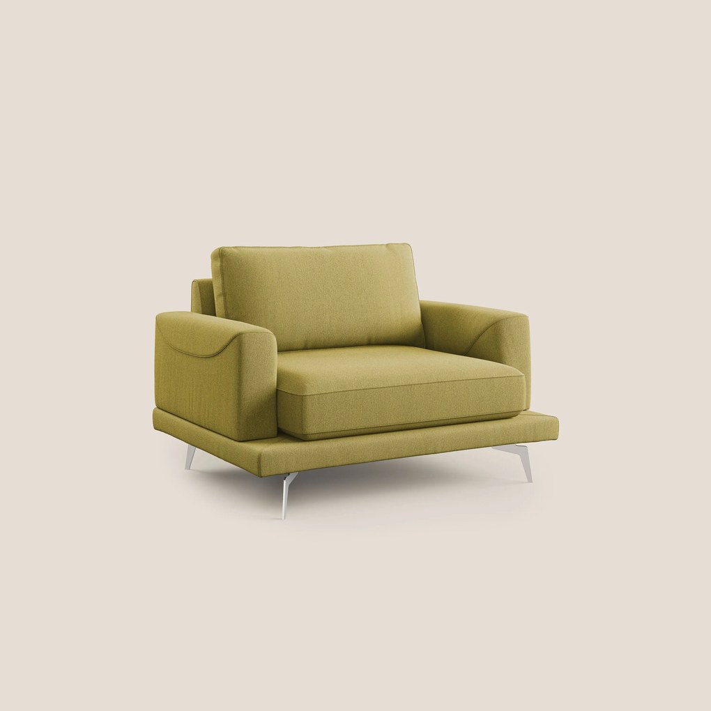 Dorian poltrona moderna in tessuto smacchiabile T05 giallo