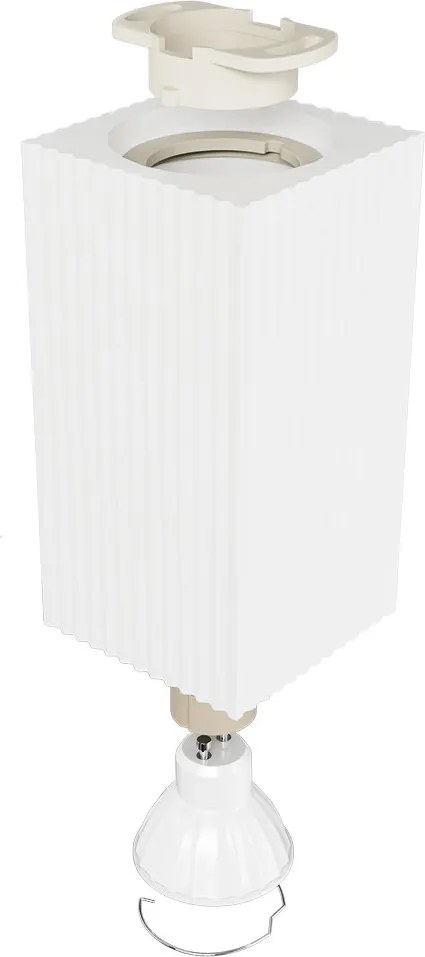 Plafoniera Quadrata 70x70mm h140mm GU10 in Gesso Rigato