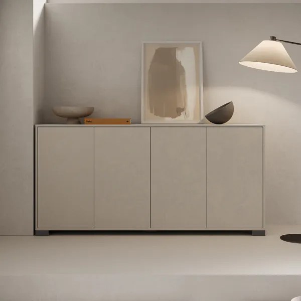 Madia in legno a 4 ante e 2 vani con ripiani 172 cm KYLA Grigio