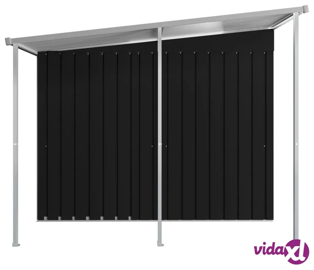 vidaXL Capanno da Giardino con Tetto Antracite 346x236x181 cm Acciaio