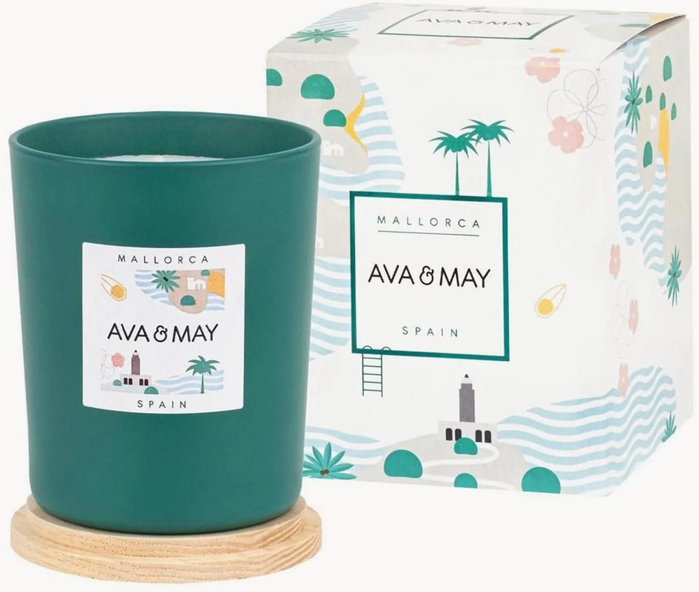 Candela profumata fatta a mano Mallorca (Pesca, Avocado, Magnolia)