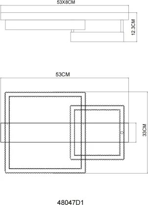 Globo 48047D1 - Plafoniera LED ZARA LED/24W/230V 3000K 33x53 cm