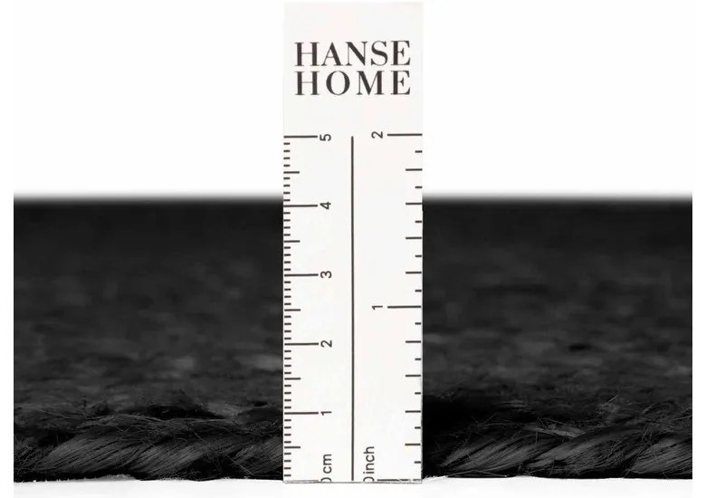Tappeto rotondo nero in iuta reversibile/tessuto a mano ø 140 cm Braided – Hanse Home