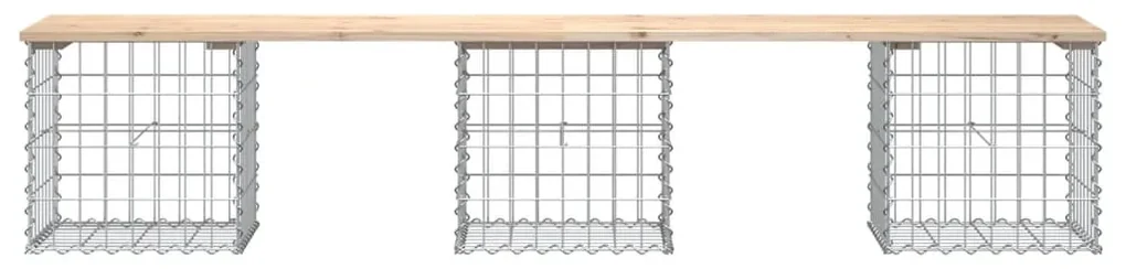 Panca giardino design gabbione 203x44x42 cm legno massello pino