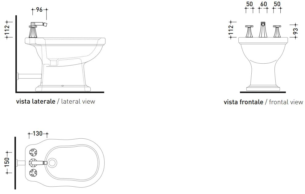 Flaminia EVERGREEN EG202 batteria tre fori bidet cromo