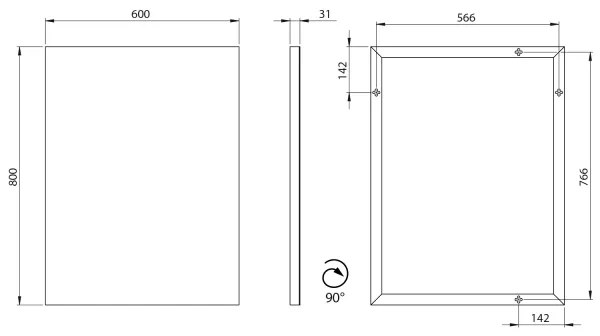 Sapho - Specchio AROWANA 60x80 cm cromo lucido