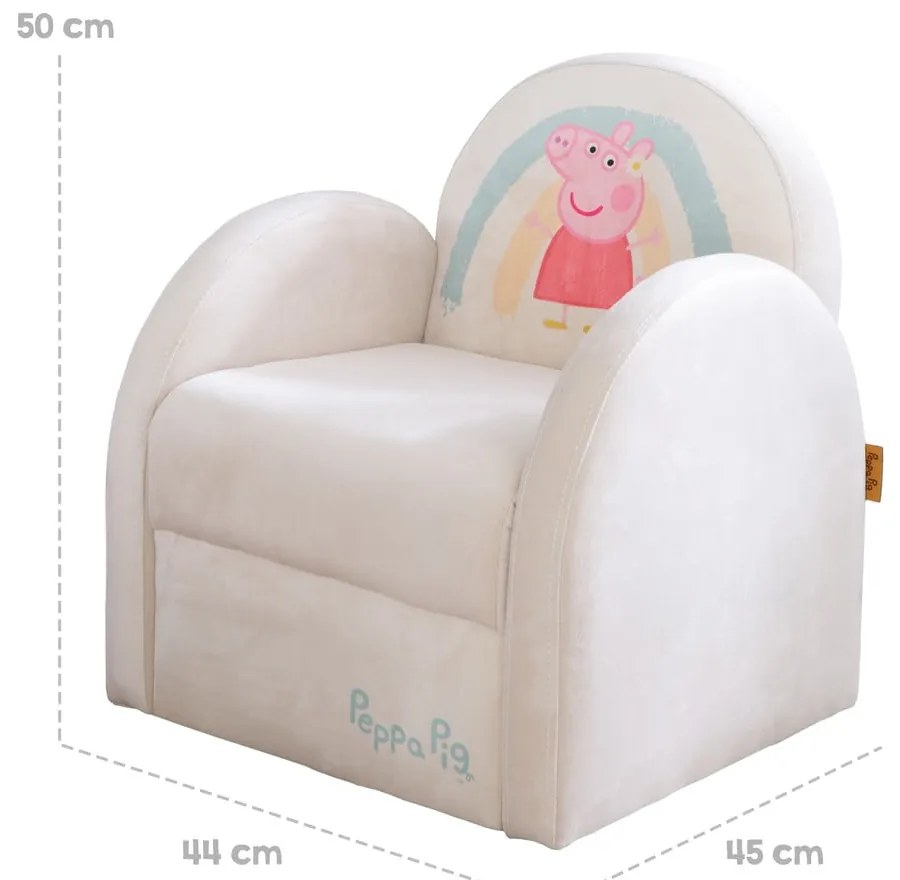 Sedia per bambini in velluto bianco Peppa Pig - Roba