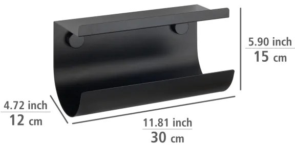 WENKO 71144800 - Portarotolo JET 30x15 cm nero