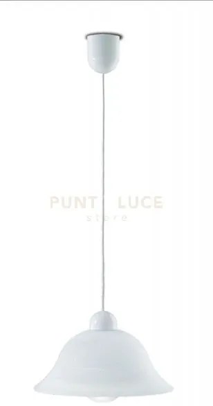 Lampadario a sospensione 700 in vetro campana bianca 1 luce attacco...