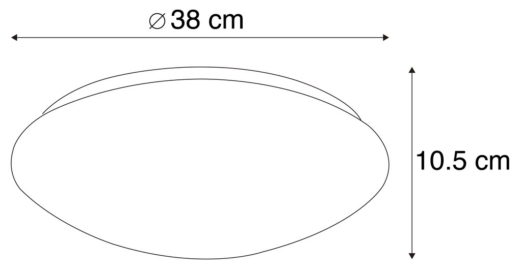Lampada da soffitto moderna intelligente bianca 38 cm con LED e RGB - Iene