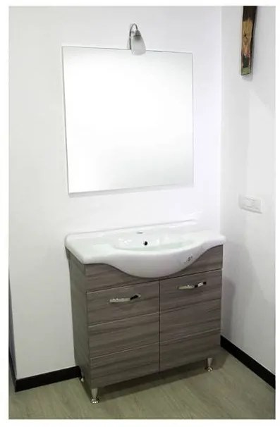 Mobile bagno 85 cm con lavabo e specchio palissandro - Antonella 16887