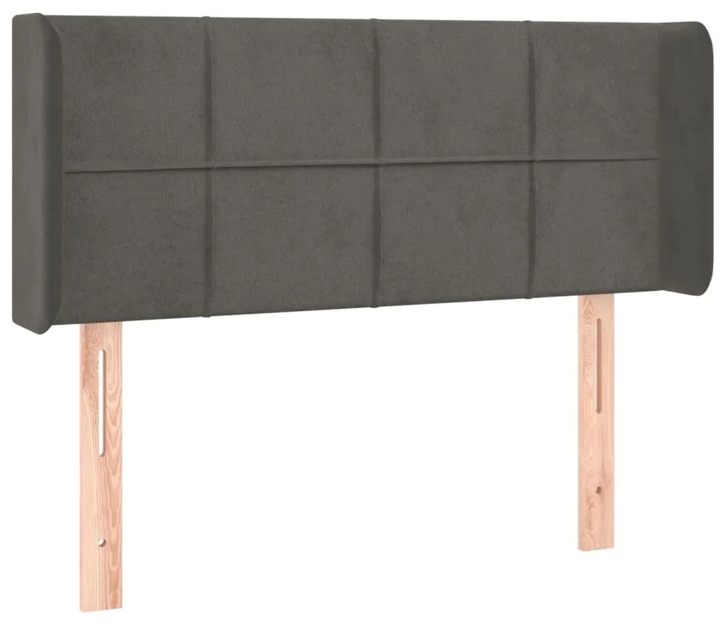 Testiera a led grigio scuro 93x16x78/88 cm in velluto